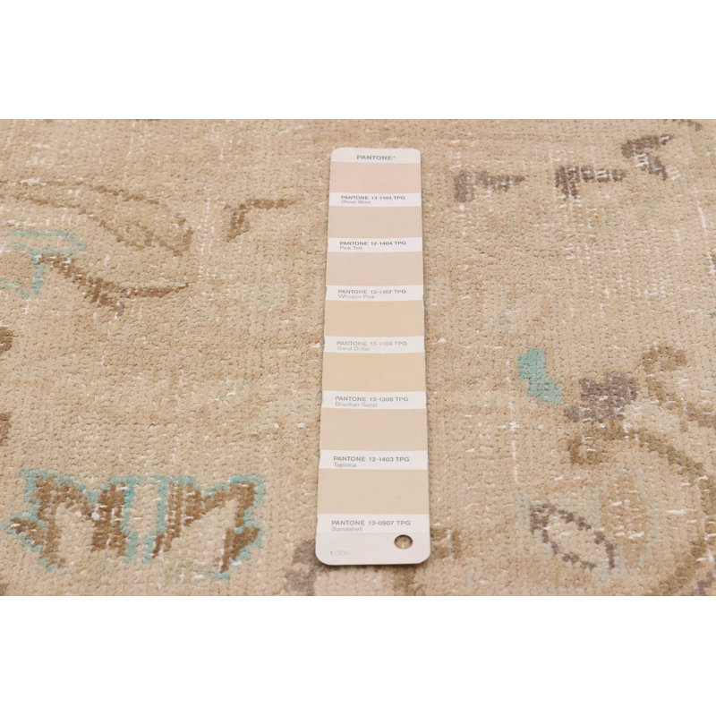 Tapis rectangulaire unique en laine de style années 1990 de 7 pi 2 po x 9 pi 8 po Akhira