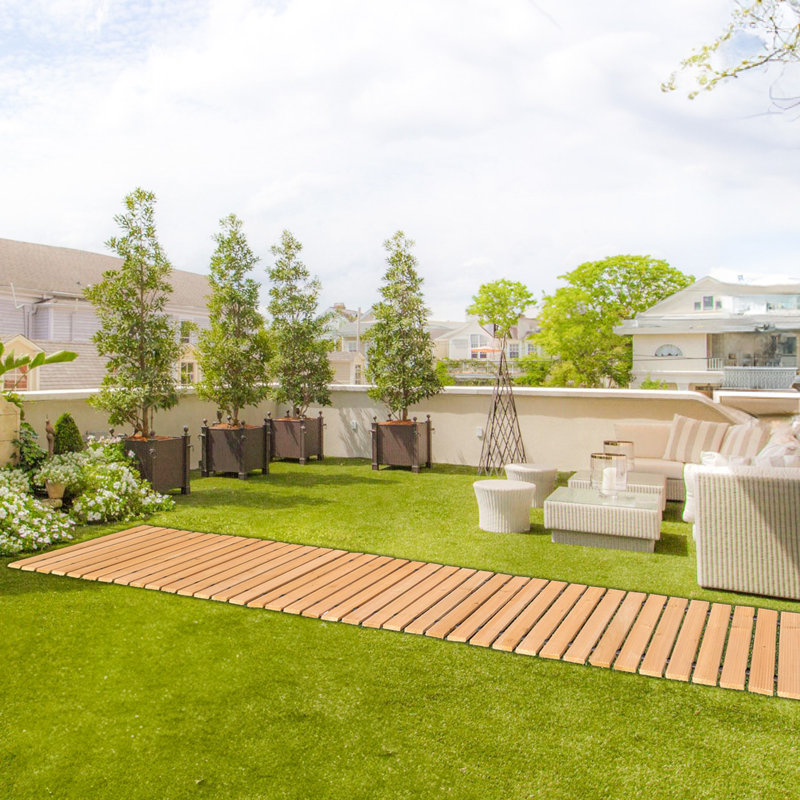 Passerelle de jardin en bois, H 0,6 po x l 288 po x P 17 po