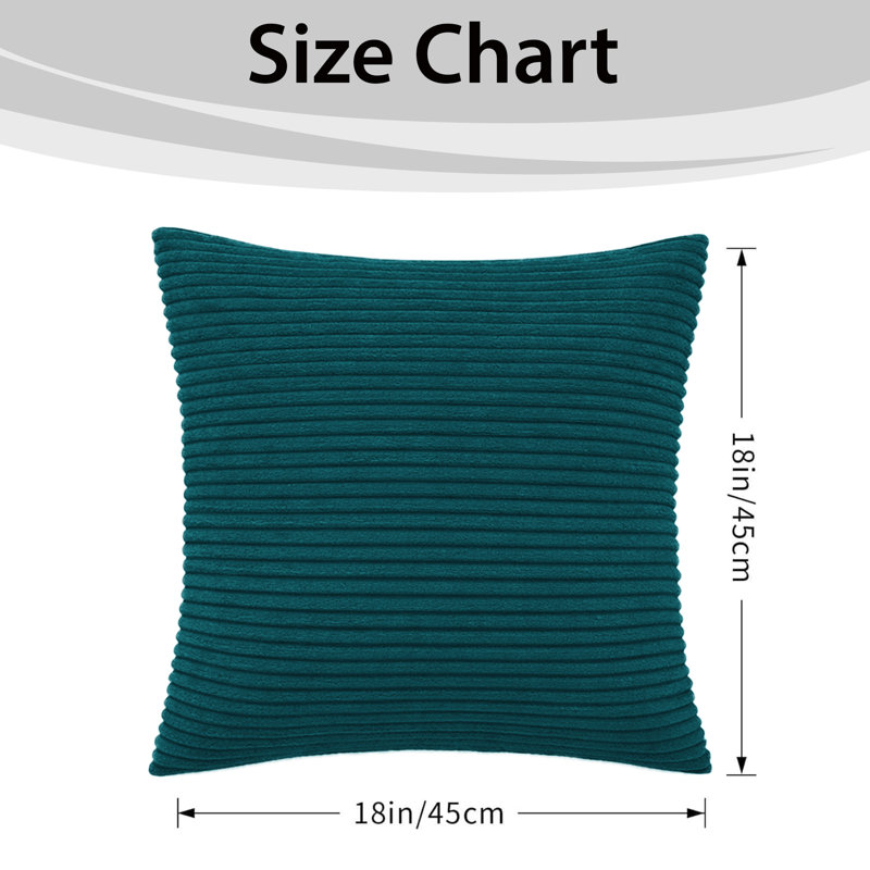 Aspire Homeware Striped Square Velvet Cushion Cover, Pack of 6, Teal
