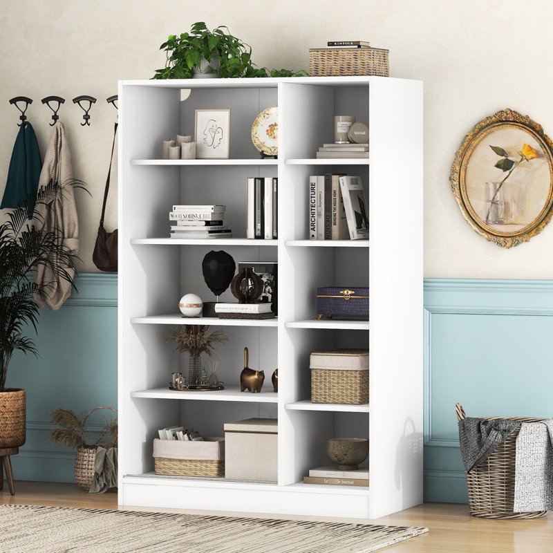 3-Door White Shelf Wardrobe - Create Functional Bedroom With Space-Optimizing Shelves Space Optimization