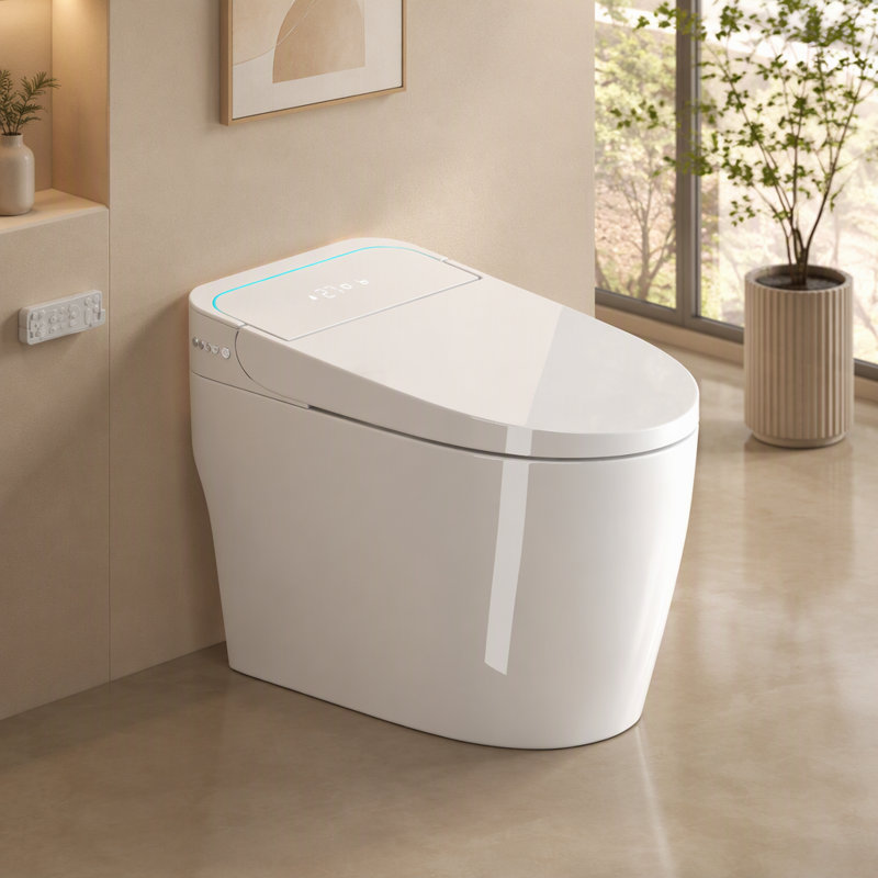 Toilette intelligente une pièce avec bidet intégré, siège à fermeture automatique, sécheuse et eau chaude