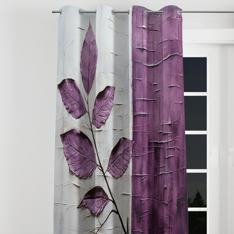 Aunisti - Rideau à œillets - Rideau floral obscurcissant - 1 panneau, L 52 po x L 90 po, Œillets argentés