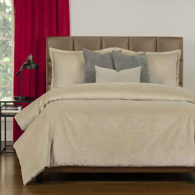 Polyester Channel Duvet Cover & Insert, Full/Double Duvet Cover + 6 Additional Pieces, Parchment