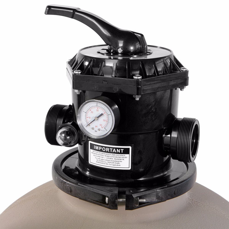 XtremepowerUS Sand Filter System with 7-Way Multi-Port Valve for Pools & Water Features, 35.25" H x 19" W x 19" D