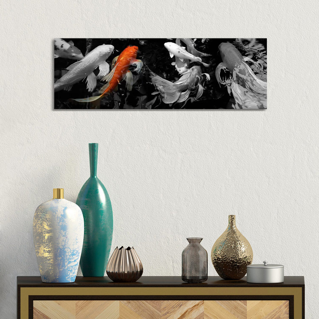 Koi Karpfen schwimmen unter Wasser Color Pop von Panoramic Images - Panoramic Gallery-Wrapped Canvas Giclée on Canvas