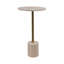 Table d'appoint en travertin moderne en fer pour le bureau de la chambre à coucher - 22 po ivoire et brun clair-1905904311
