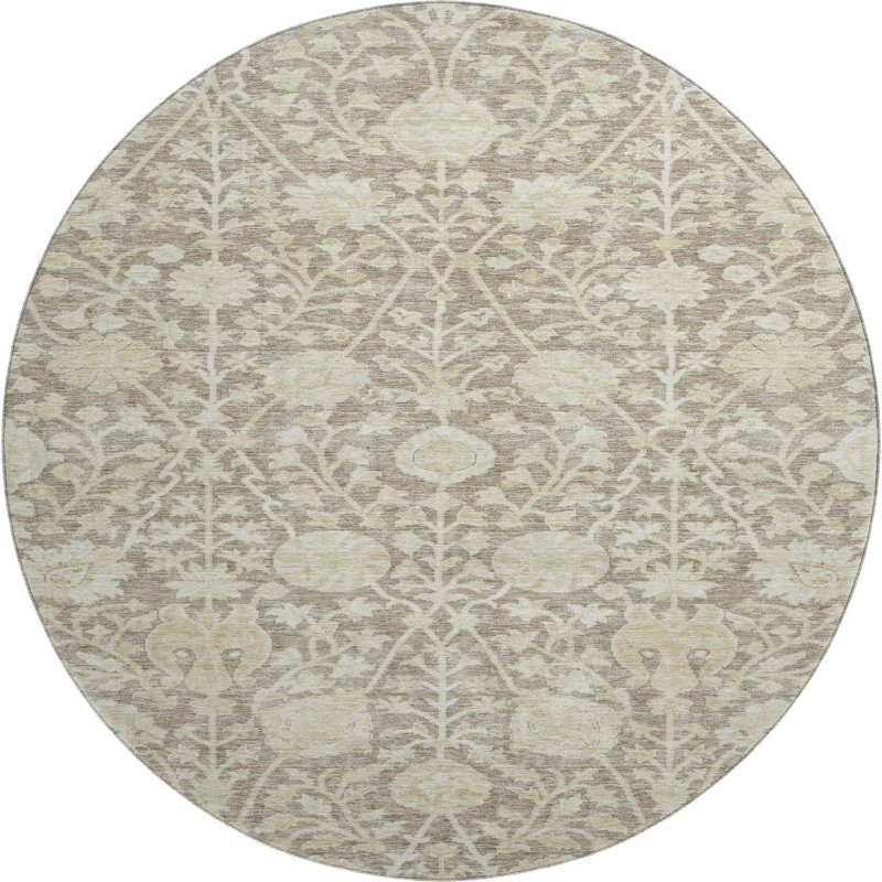 Tapis floral lavable à la machine de qualité supérieure Dahl AMF1086, Rond 8 pi