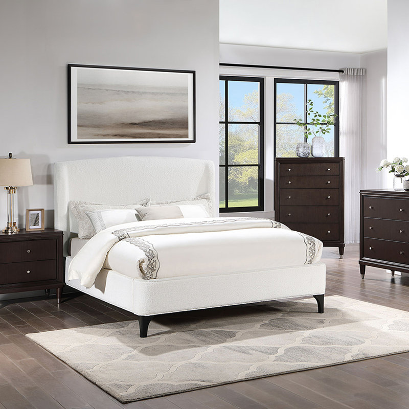 Upholstered Wingback Bed