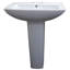 26" Tall White Vitreous China Oval Pedestal Bathroom Sink with Overflow-40144928