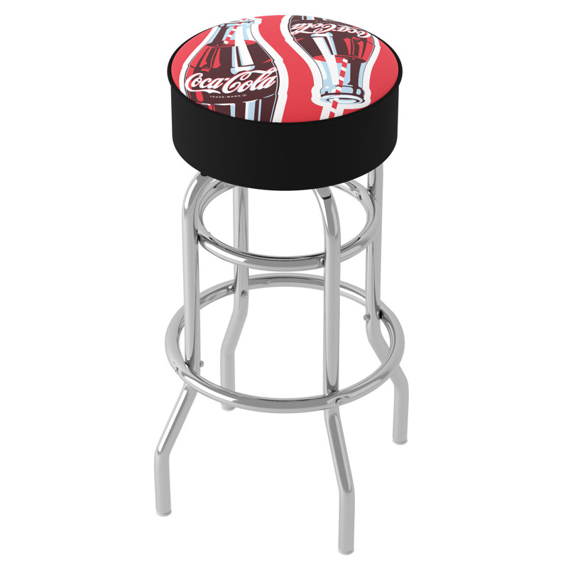 Swivel Upholstered Counter Stool with Steel Frame