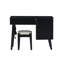 Ensemble de coiffeuse avec tabouret, coiffeuse bohémienne avec tiroir et chaise en rotin, port USB, prise de courant, structure en bois massif-1419459679