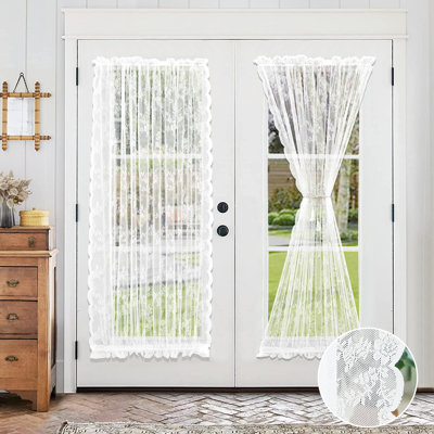 Paire de rideaux blanc transparent