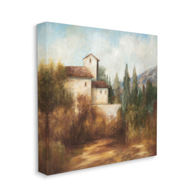 " Countryside Estate Warm Autumn Field Villa Landscape " by Theo Beck Painting Print