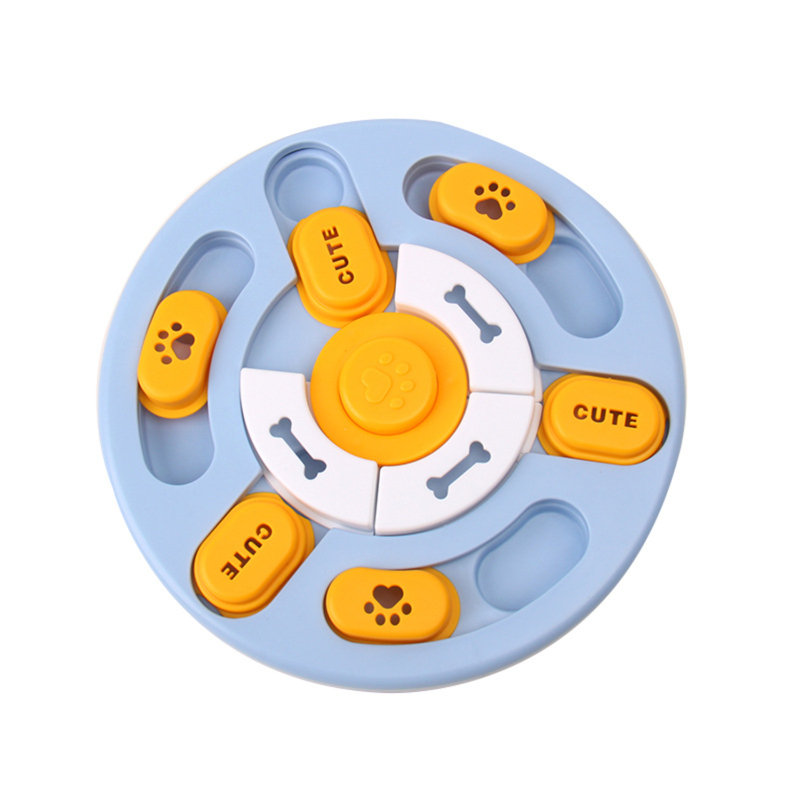 Distributeur de nourriture pour chien, Bleu jaune