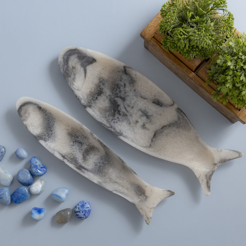 Ensemble de 2 plateaux à poissons, Gris