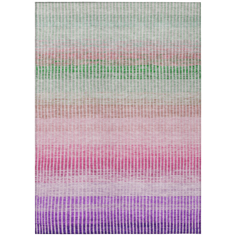 Machine Washable Indoor/Outdoor Jouett ACN2313 Stripes Rug