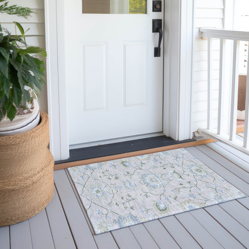 Machine Washable Indoor/Outdoor Mattera ACN2291 Global Rug, Rectangle 1'8" x 2'6"