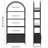 71" Arched Bookshelf with Doors,Industrial Bookcase with Sturdy Metal Frame, Vintage Display Shelving Unit, Black Geometric Book Shelf for Lving Room, Bedroom, Home Office-1997499383
