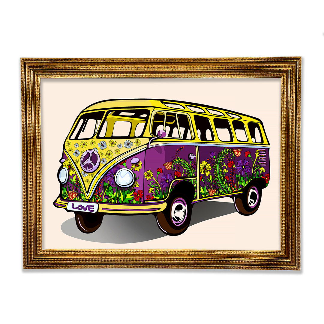 Flower Power VW Camper Van - Druck