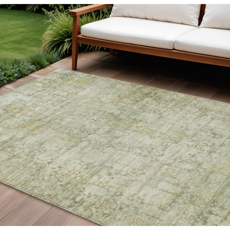 Tapis intérieur lavable abstrait beige et ivoire 9 pi x 12 pi