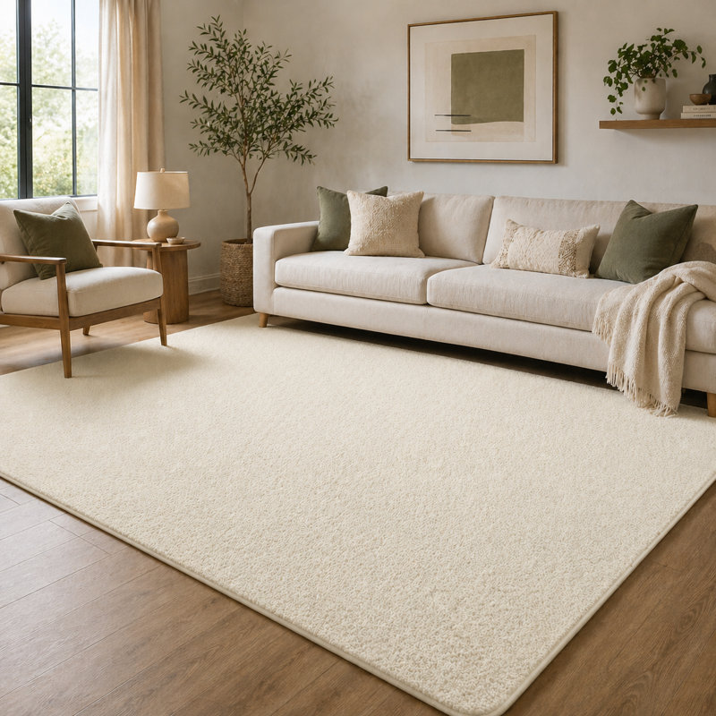 Aspire Homeware Cream Modern Area Rug, 60x120cm, CREAM