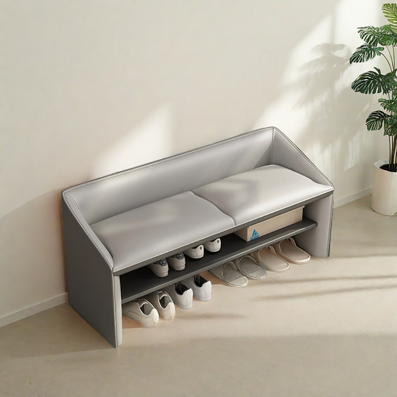 39.4in Multi-functional Shoe Storage Bench, Grey