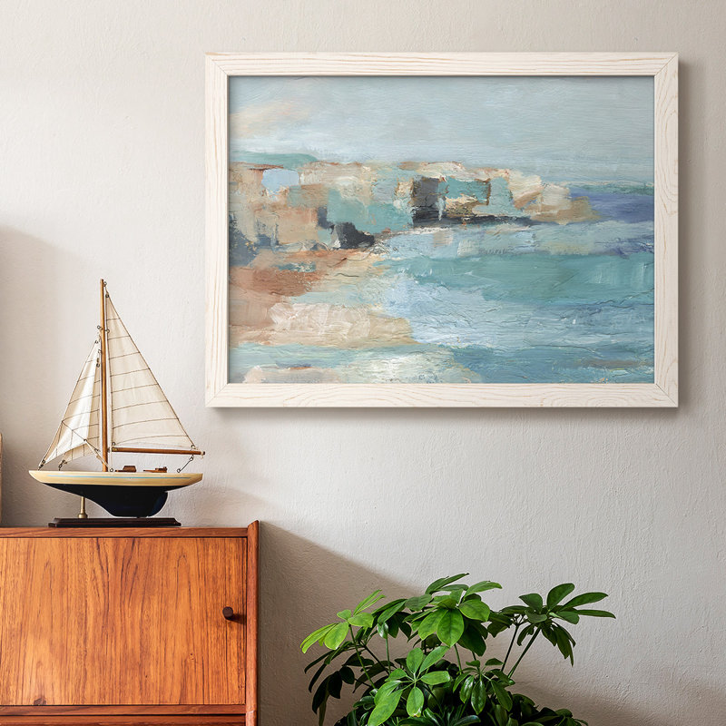 Turquoise Cliff Wall I, reproduction d'art sur toile, Blanc, H 14 po x l 20 po x P 1,5 po