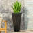 Black 13" X 32.5" Cast Stone Planter For Garden - Modern Look Option Outdoor In Enhances Yard Beauty-1148544472