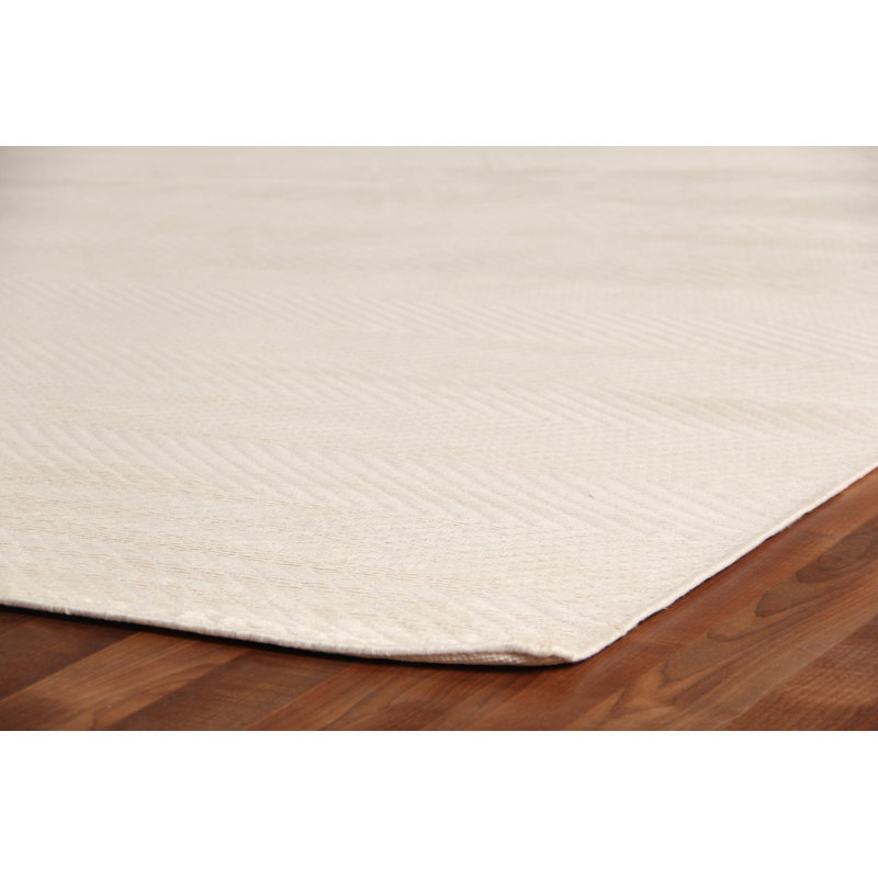 Honeycomb Chevron Area Rug in Ivory, Rectangle 10' x 14'