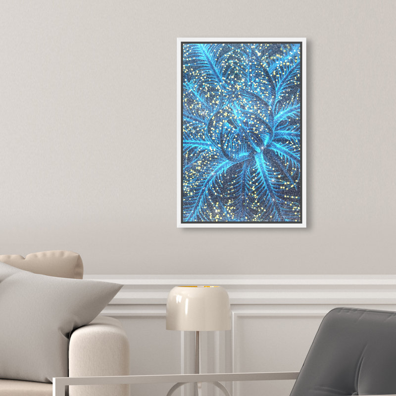 Neon Bloom Print by Oliver Gal, 16"H x 11"W, White Floater Frame