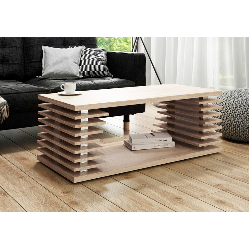 Lorenzo Floor Shelf Coffee Table with Storage, Sonoma