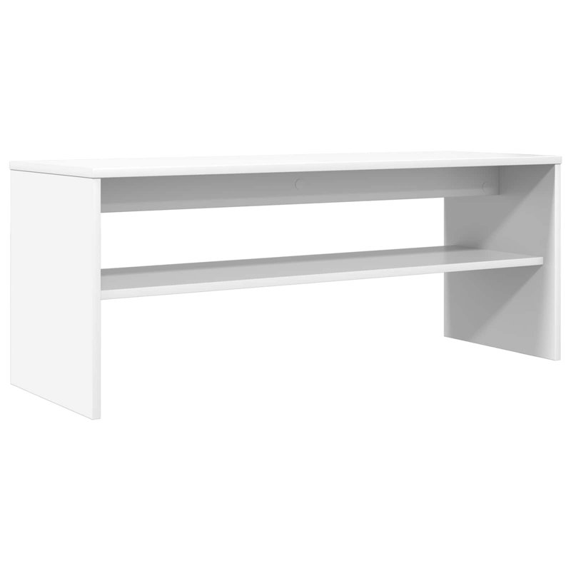 Unfinished TV Stand, White, 40cm H x 100cm L x 35cm W