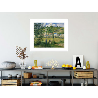 «Landscape at Chaponval» par Camille Pissarro, impression giclée sur cadre