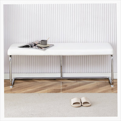 Shoe Changing Stool, Metal Legs, Sofa Stool Dining Chair, Suitable For Bedroom ,Fitting Room, Storage Room, Dining Room, Living Room. 005
