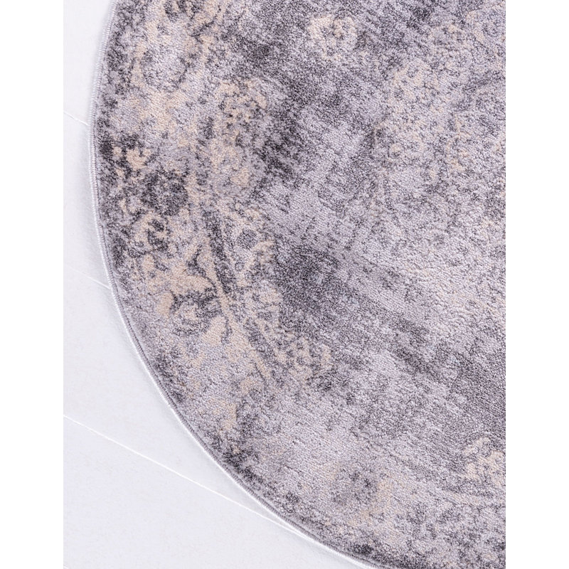 Transitional Gaastra Area Rug Feather Color, Round 3'3"