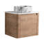 Meuble-lavabo mural de 24 po pour la salle de bain, avec lavabo d'art en céramique, porte à fermeture en douceur, base en contreplaqué rembourré Kd, rebords arrondis, dalle de pierre blanche, salle de bain de construction de 24 po