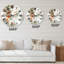 Horloge murale verte et orange Wildflowers II-60186744