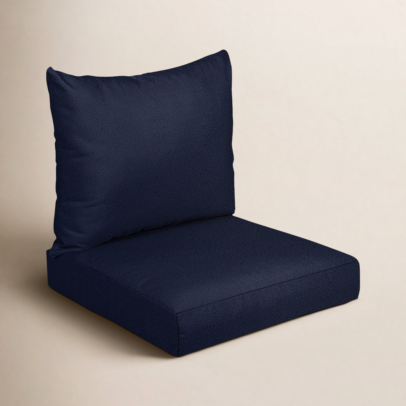  Indoor/Outdoor Seat/Back Cushion, Navy, 25 in W x 25 in D x 5 in H
