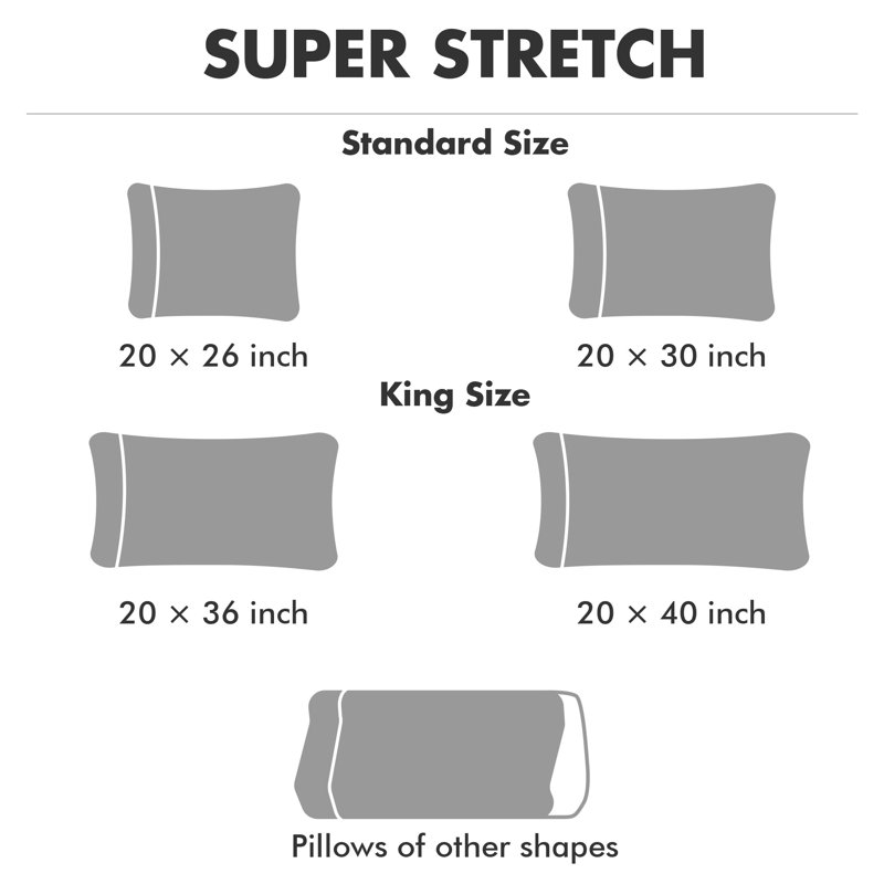 Barossa Design Extra Soft Jersey Knit Pillowcase, Light Gray, Standard Pillow Case