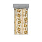 Brun clair pâle / motif floral jaune foncé