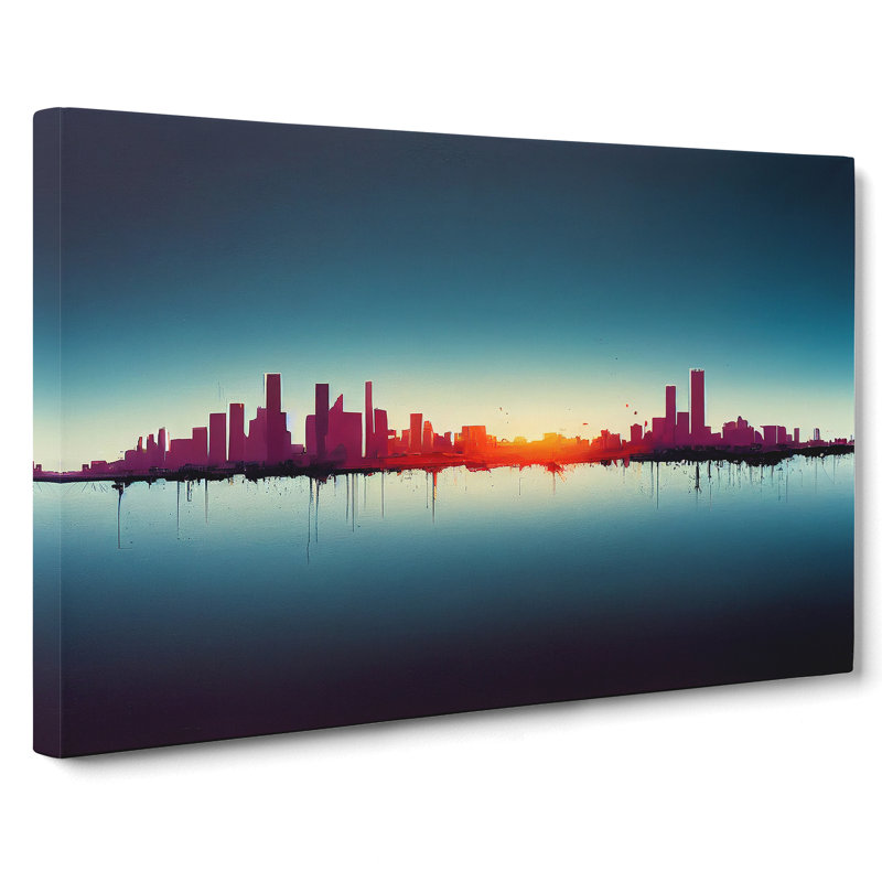 Shimmering Skyscraper Skyline - Wrapped Canvas, 35cm H x 50cm W x 3cm D