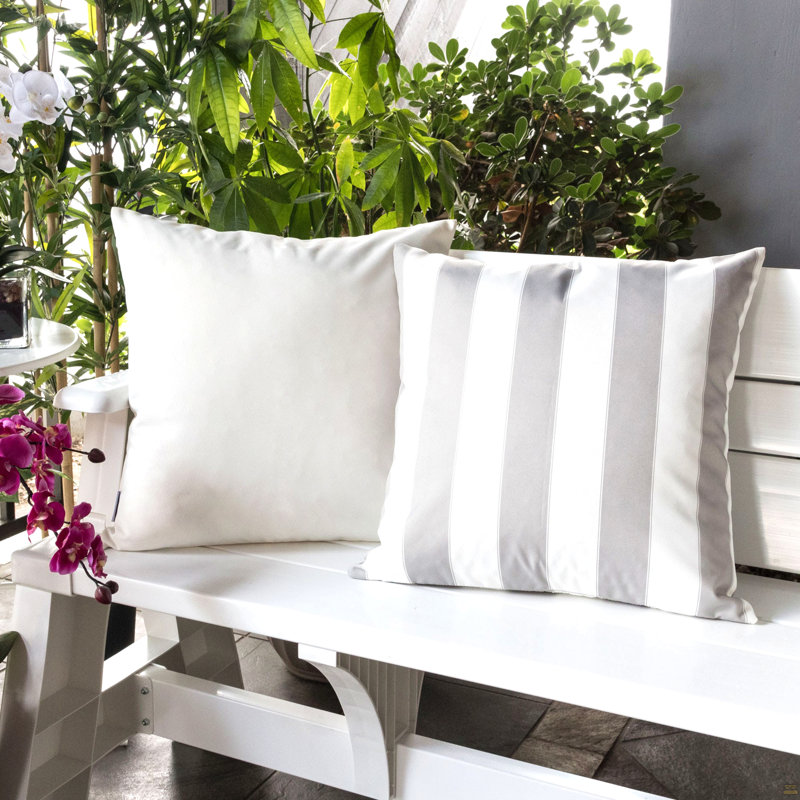 Coussin Horizon, Simple, Carré 20 po, Argent