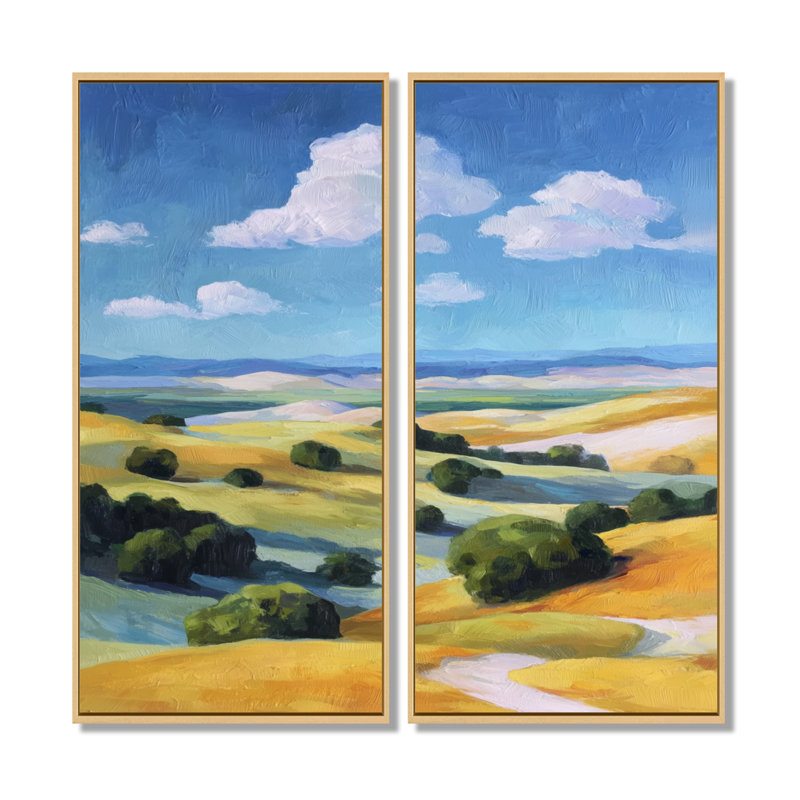 "Green and Yellow", vallée de Glencoe en Écosse - campagne, art mural, campagne verte, reproduction sur toile 2 pièces, Crème