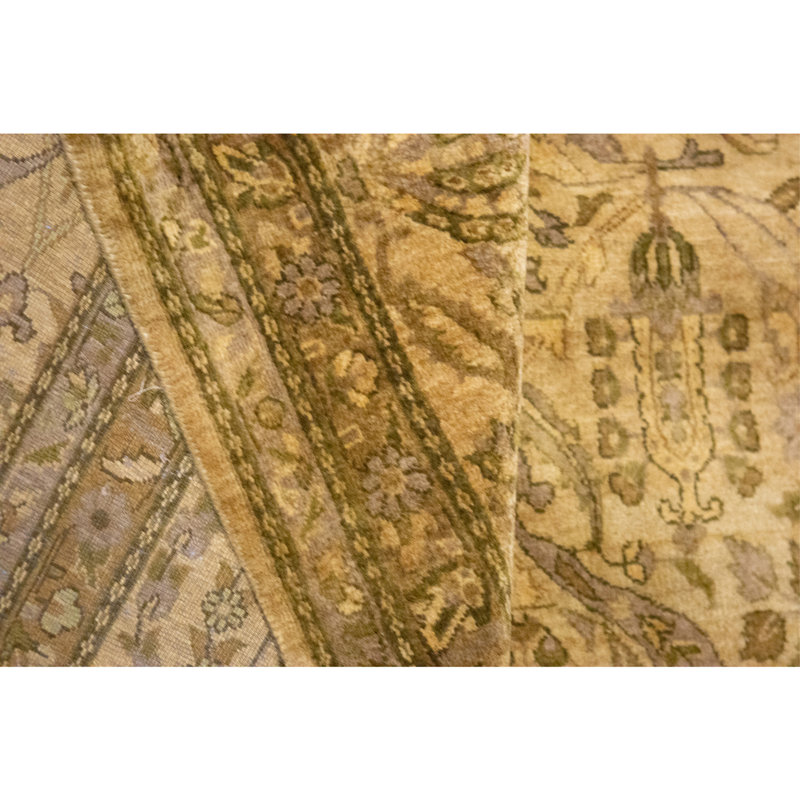 Tapis rectangulaire en laine noué à la main