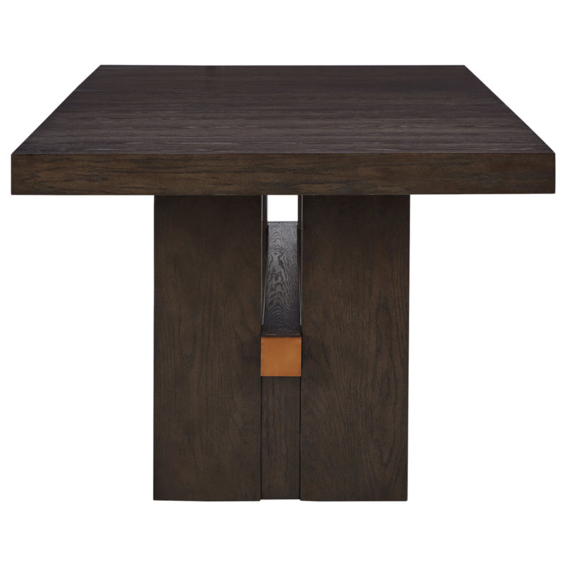 Contemporary Burkhaus Dark Brown Oak Extendable Dining Table