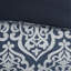 Ensemble d'édredon 8 pièces jacquard bleu marine / argenté très grand californien-119417248-119417245