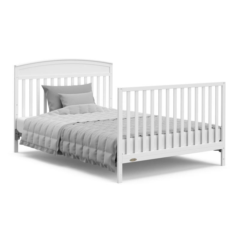 Lit de bébé convertible 5 en 1 avec tiroir Benton, Blanc, Lit à barreaux