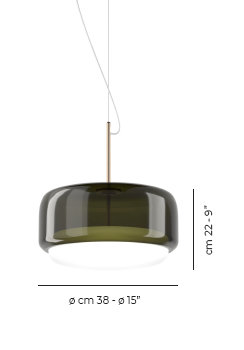 Jube 1 - Light LED Pendant, 88" H x 15" W x 15" D, Old Green White, Matte Gold