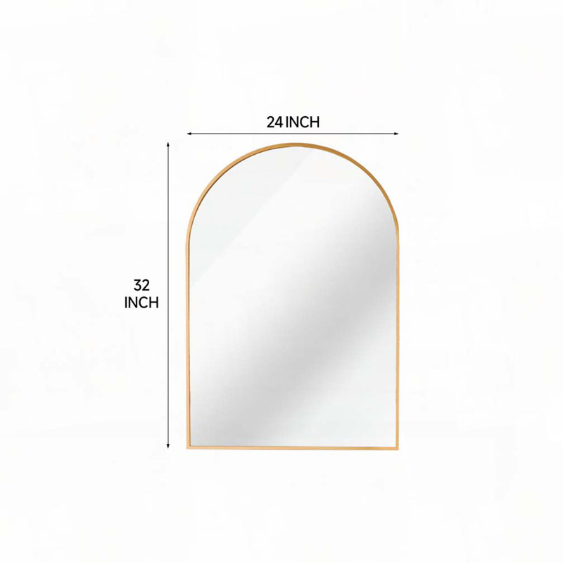 Miroir mural pour salle de bain, Doré, 32 po x 24 po