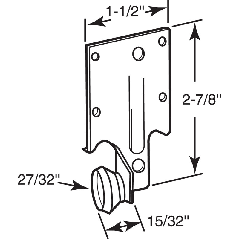 Rouleau de rail de support en acier avec rouleau en plastique Prime-Line